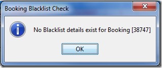 Check for Blacklist - none found